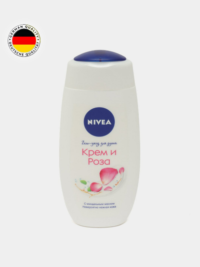 Nivea dush uchun krem-gel, krem va atirgul, 250 ml